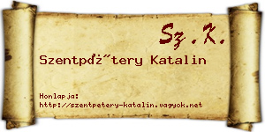 Szentpétery Katalin névjegykártya