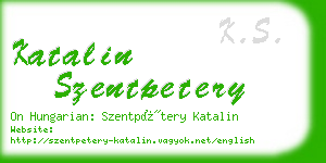 katalin szentpetery business card